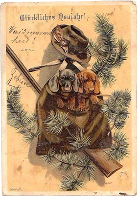 Открытка с охотничьими мотивами